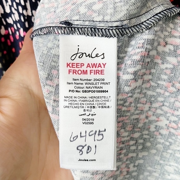 Joules NWT Women’s Winslet Print Button Front Midi Shirt Dress Navy Rain US 2 - Picture 12 of 13